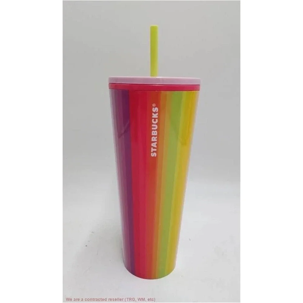 Starbucks 2025 Venti Multicolor Rainbow Striped Cold Cup 24 oz - NEW